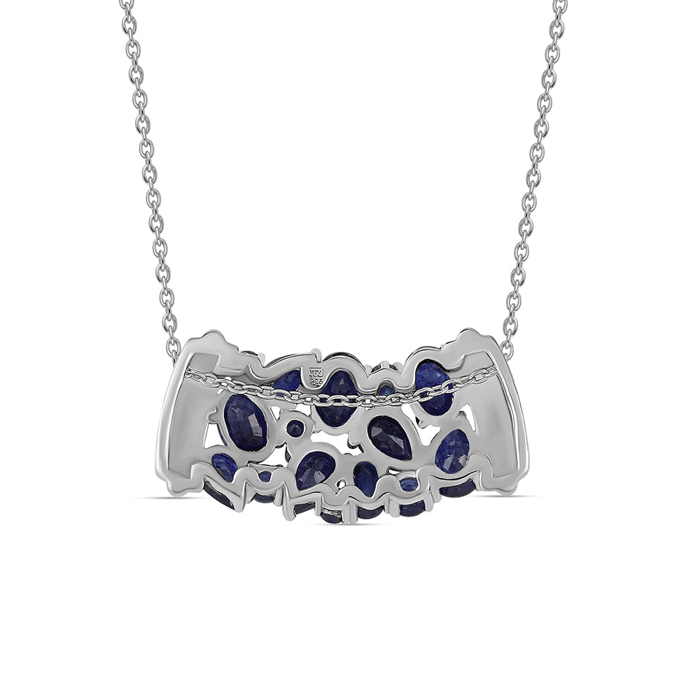 Colier din Argint 925 ( 5.48 grame ) cu Safir Albastru Australian 4.14 Carate 3 