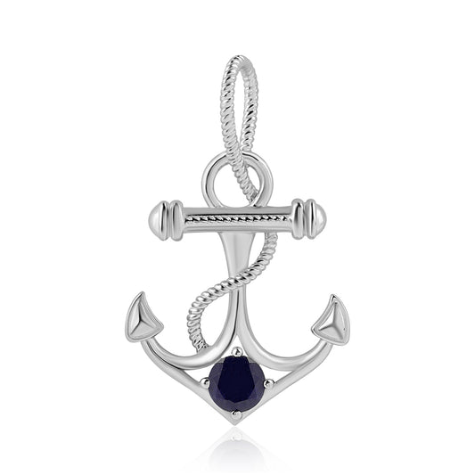 Pandantiv din Argint 925 ( 4.08 grame ) cu Safir Albastru Australian 0.9 Carate