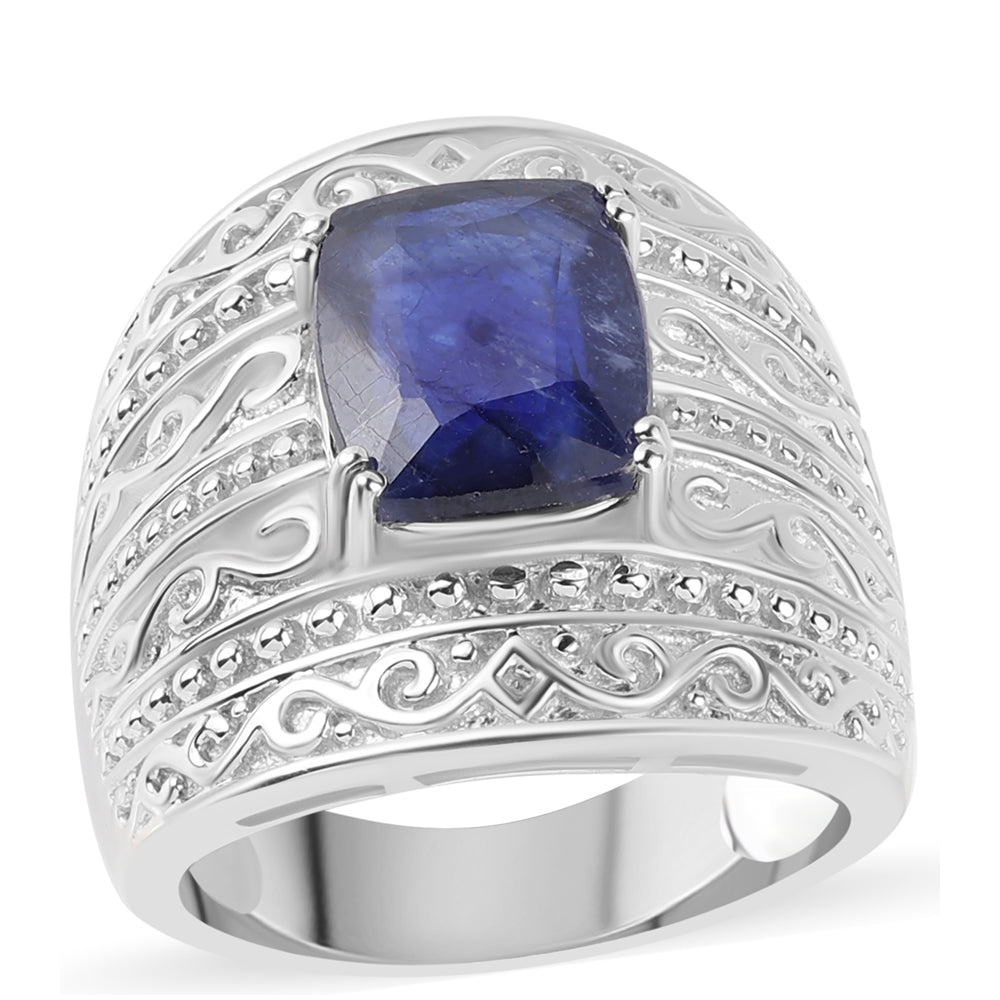 Inel din Argint 925 ( 10.99 grame ) cu Safir Albastru Australian 6.6 Carate