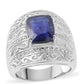 Inel din Argint 925 ( 10.99 grame ) cu Safir Albastru Australian 6.6 Carate