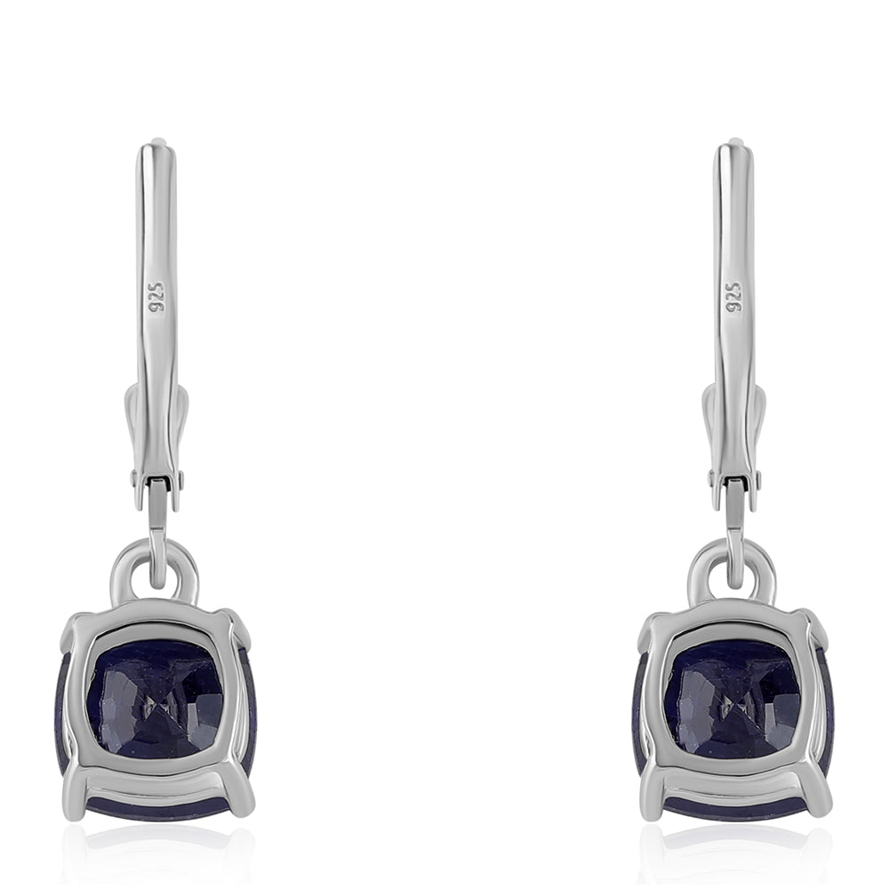 Cercei din Argint 925 ( 1.81 grame ) cu Safir Albastru Australian și Topaz Alb 5.7 Carate