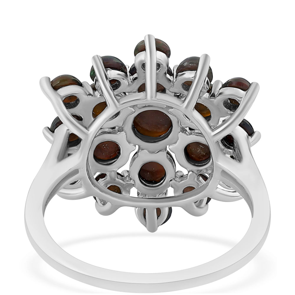 Inel din Argint 925 ( 3.27 grame ) cu Opal Etiopian Negru Lega Dembi 3.38 Carate