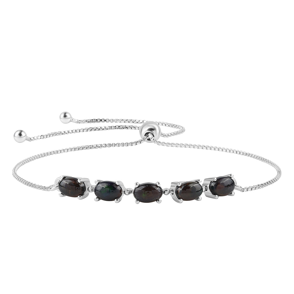 Brățară din Argint 925 ( 3.1 grame ) cu Opal Etiopian Negru Lega Dembi 1.7 Carate 1 