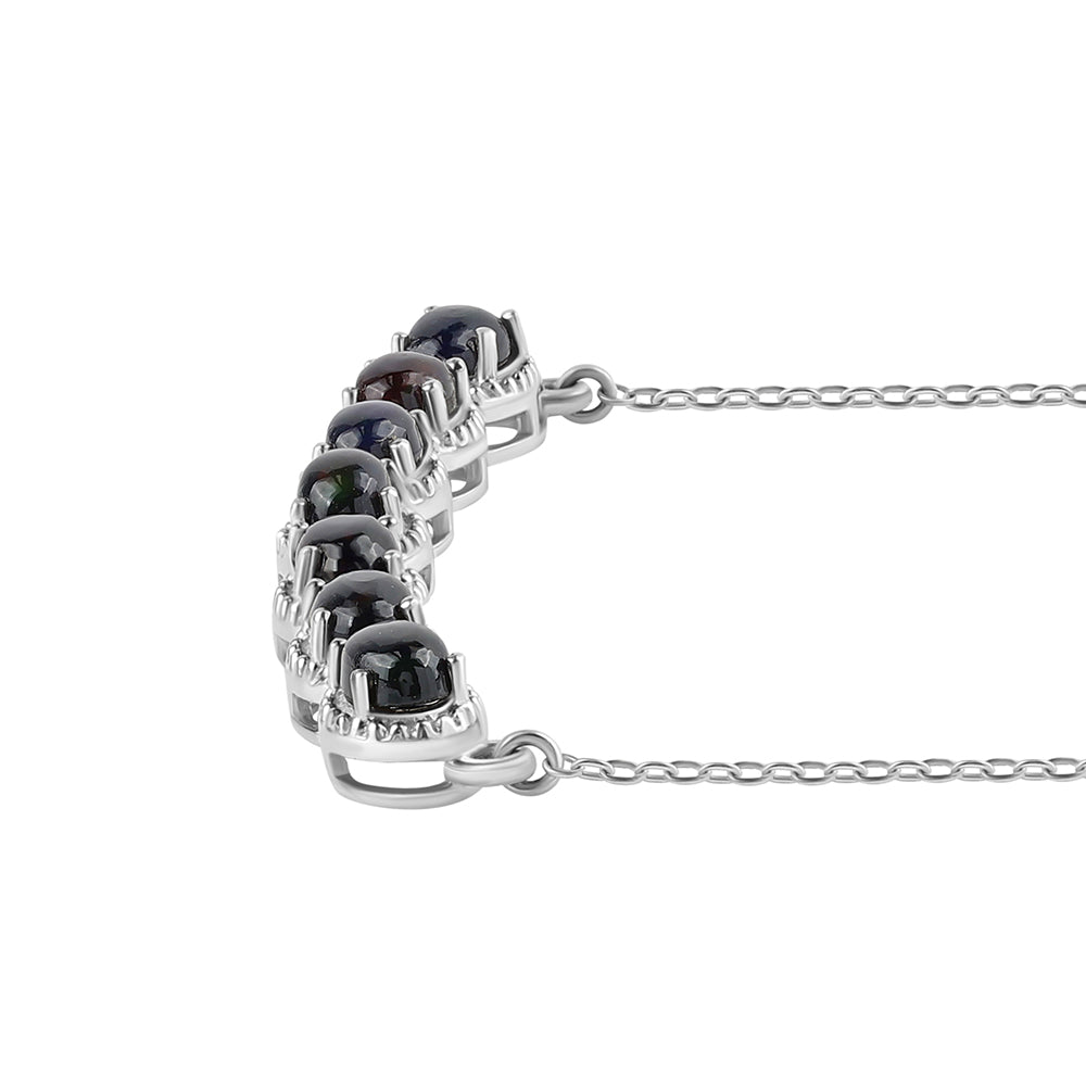Colier din Argint 925 ( 5.68 grame ) cu Opal Etiopian Negru Lega Dembi 2.38 Carate