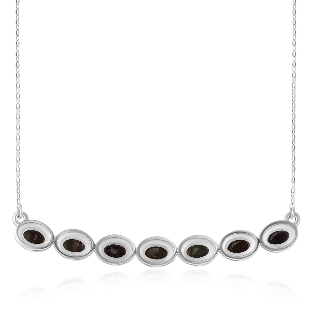 Colier din Argint 925 ( 5.68 grame ) cu Opal Etiopian Negru Lega Dembi 2.38 Carate