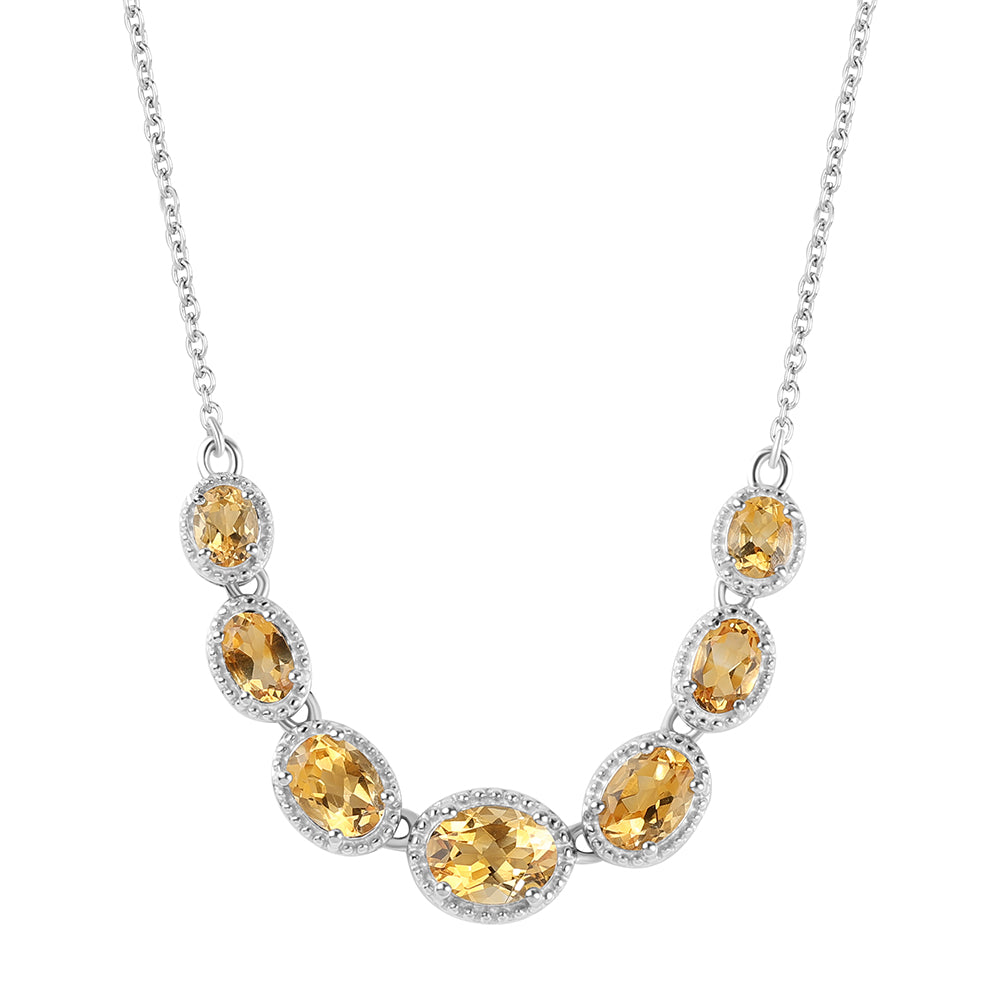 Colier din Argint 925 ( 5.86 grame ) cu Citrin 4.09 Carate 1 