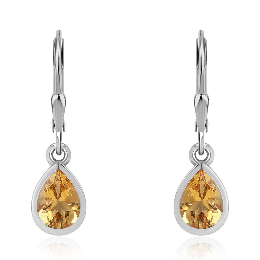Cercei din Argint 925 ( 1.96 grame ) cu Citrin 2.6 Carate