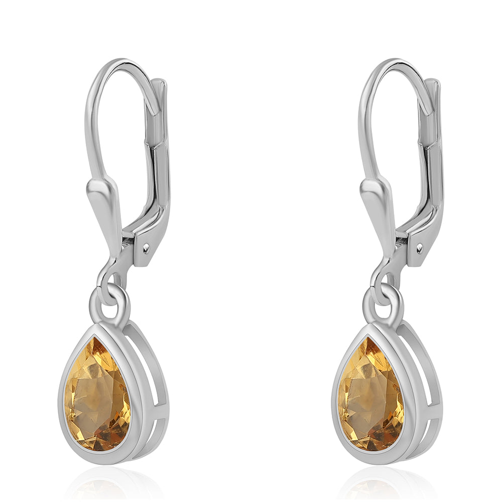 Cercei din Argint 925 ( 1.96 grame ) cu Citrin 2.6 Carate