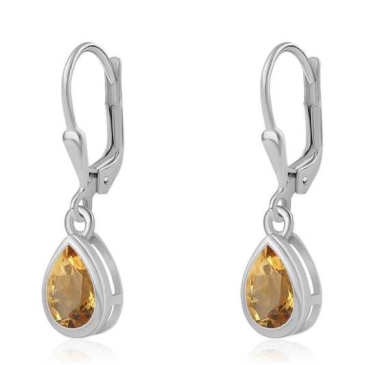 Cercei din Argint 925 ( 1.96 grame ) cu Citrin 2.6 Carate