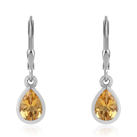 Cercei din Argint 925 ( 1.96 grame ) cu Citrin 2.6 Carate