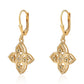 Cercei din Argint 925 Placat cu Aur ( 3.68 grame ) cu Diamant Verde și Diamant Alb 0.14 Carate