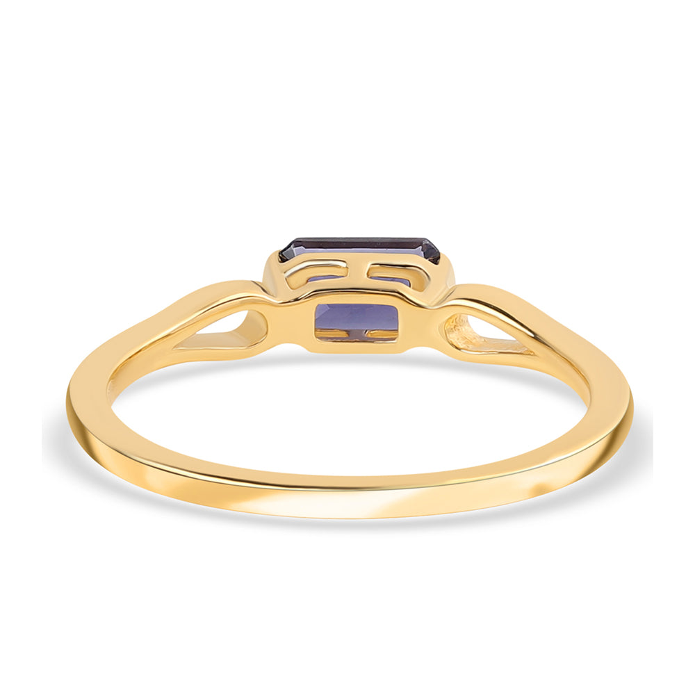 Inel din Argint 925 Placat cu Aur ( 1.62 grame ) cu Iolit 0.53 Carate 2 