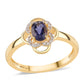 Inel din Argint 925 Placat cu Aur ( 2.72 grame ) cu Iolit și Topaz Alb 0.7 Carate