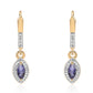Cercei din Argint 925 Placat cu Aur ( 2.51 grame ) cu Iolit și Topaz Alb 0.52 Carate