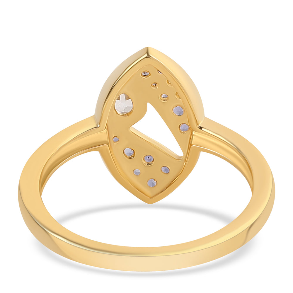 Inel din Argint 925 Placat cu Aur ( 3.02 grame ) cu Iolit și Topaz Alb 0.51 Carate 2 