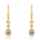 Cercei din Argint 925 Placat cu Aur ( 1.83 grame ) cu Iolit 0.68 Carate