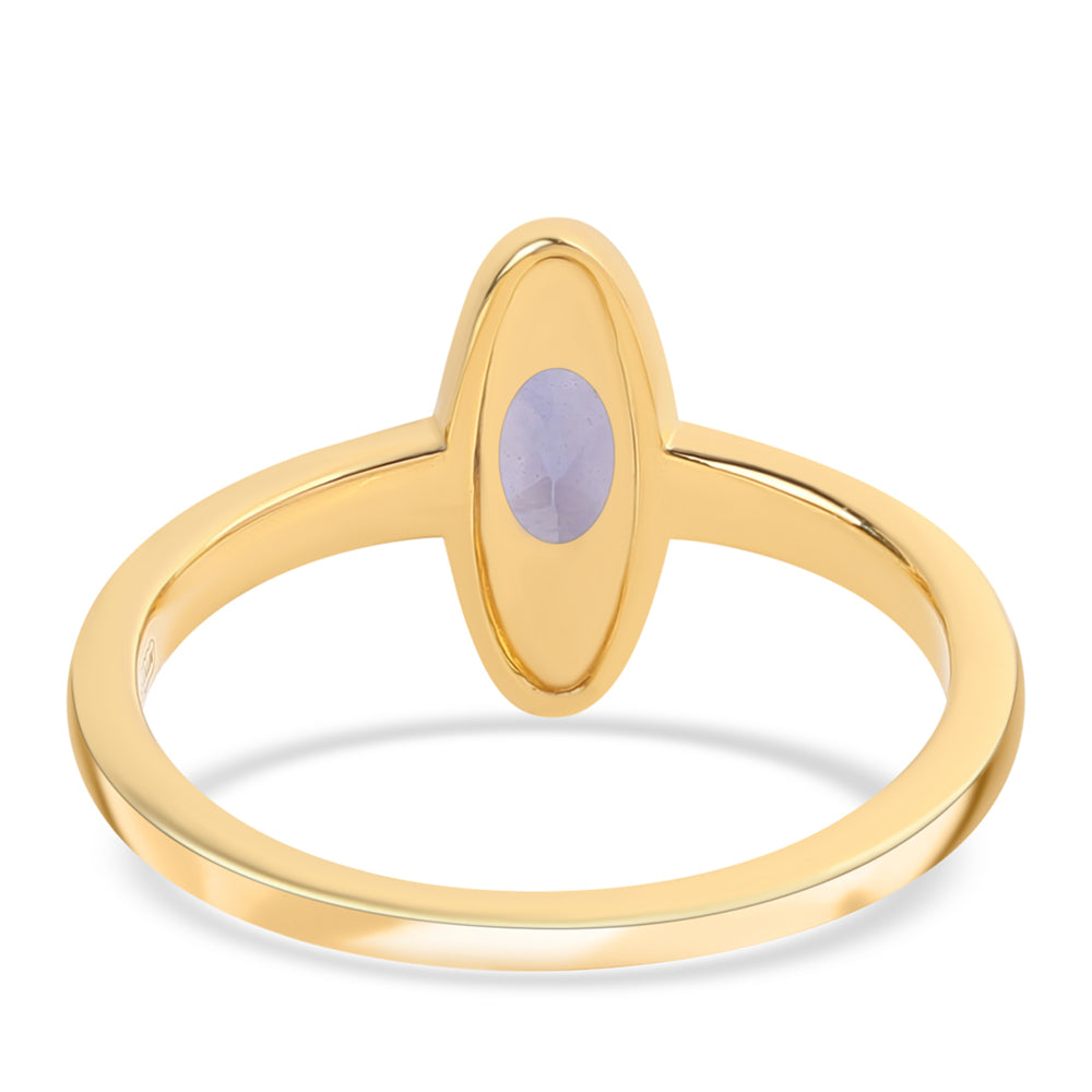 Inel din Argint 925 Placat cu Aur ( 2.37 grame ) cu Iolit 0.43 Carate