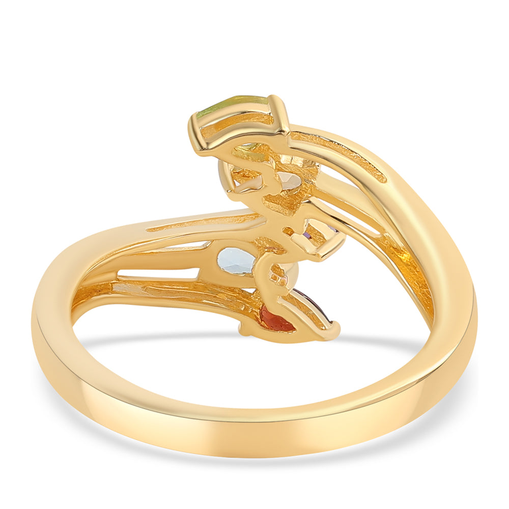 Inel din Argint 925 Placat cu Aur ( 3.47 grame ) cu Ametist African și Citrin 1.15 Carate 2 