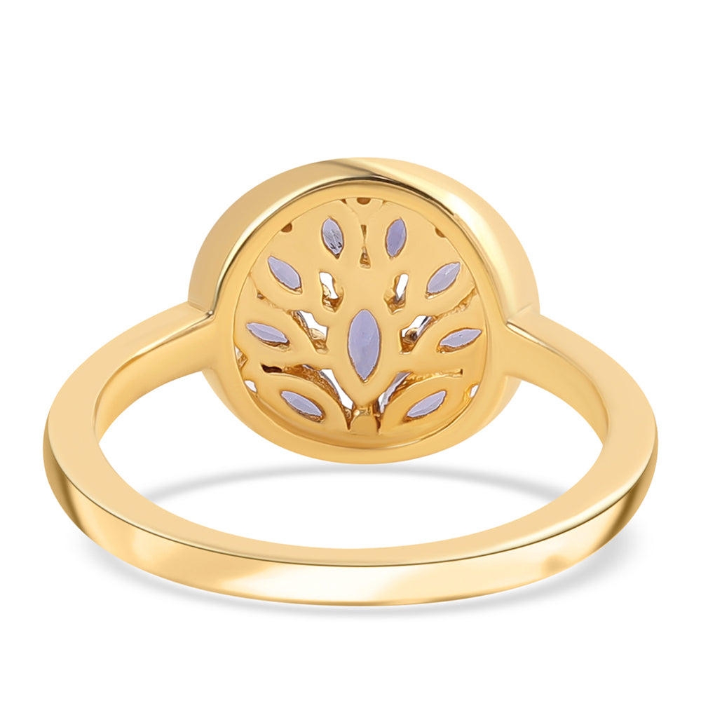 Inel din Argint 925 Placat cu Aur ( 2.79 grame ) cu Iolit 0.79 Carate