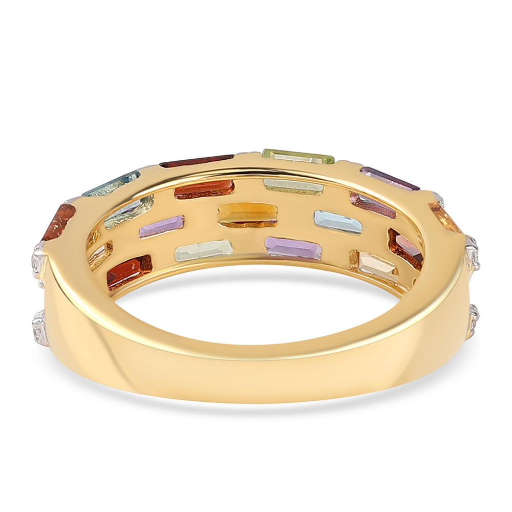 Inel din Argint 925 Placat cu Aur ( 3.22 grame ) cu Ametist African și Citrin 2.4 Carate 2 