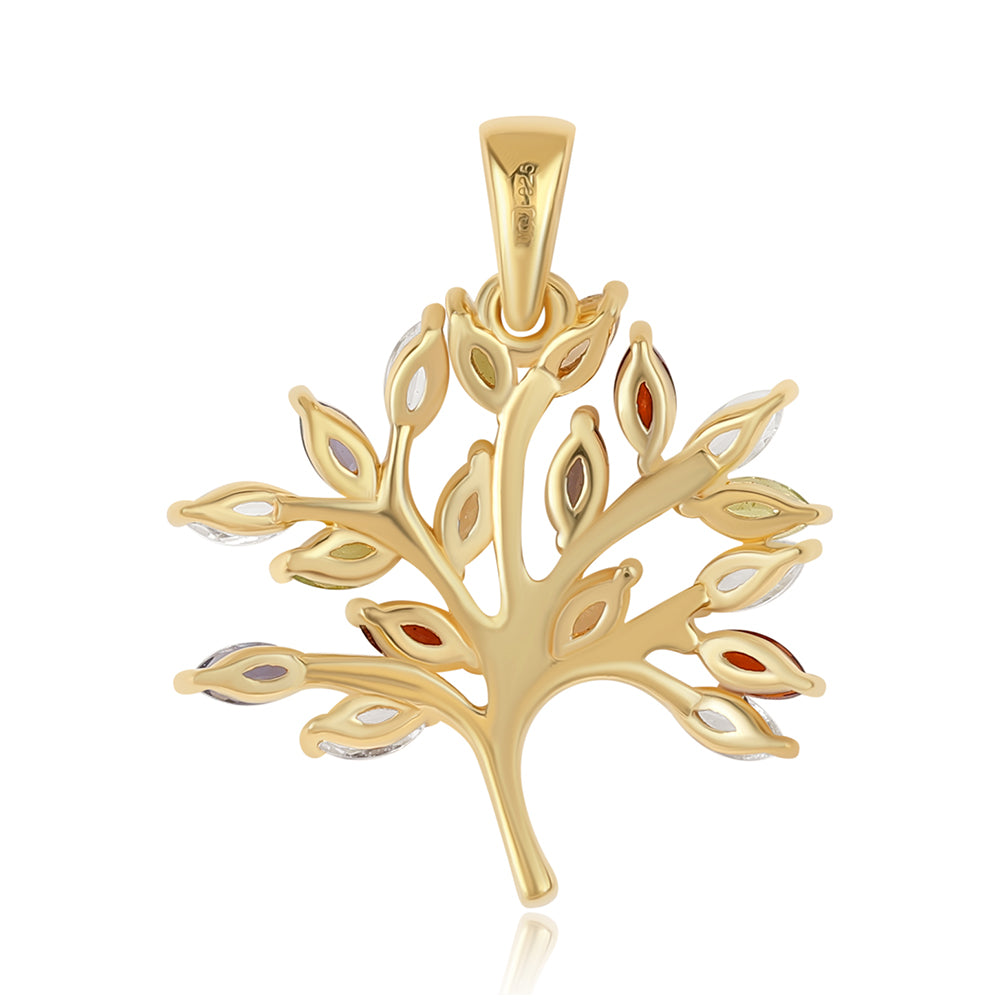 Pandantiv din Argint 925 Placat cu Aur ( 2.4 grame ) cu Peridot și Granat Roșu 1.77 Carate