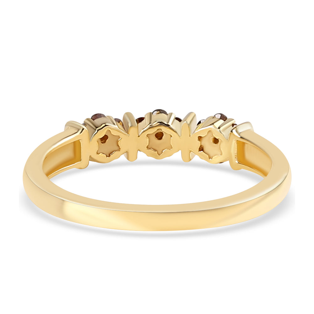 Inel din Argint 925 Placat cu Aur ( 2.54 grame ) cu Diamant Roșu 0.27 Carate 3 