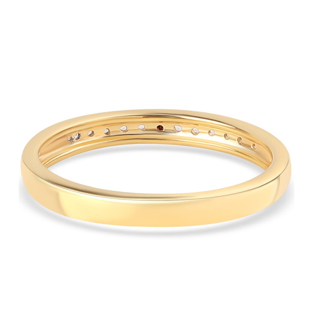 Inel din Argint 925 Placat cu Aur ( 2.04 grame ) cu Diamant Roșu și Topaz Alb 0.13 Carate