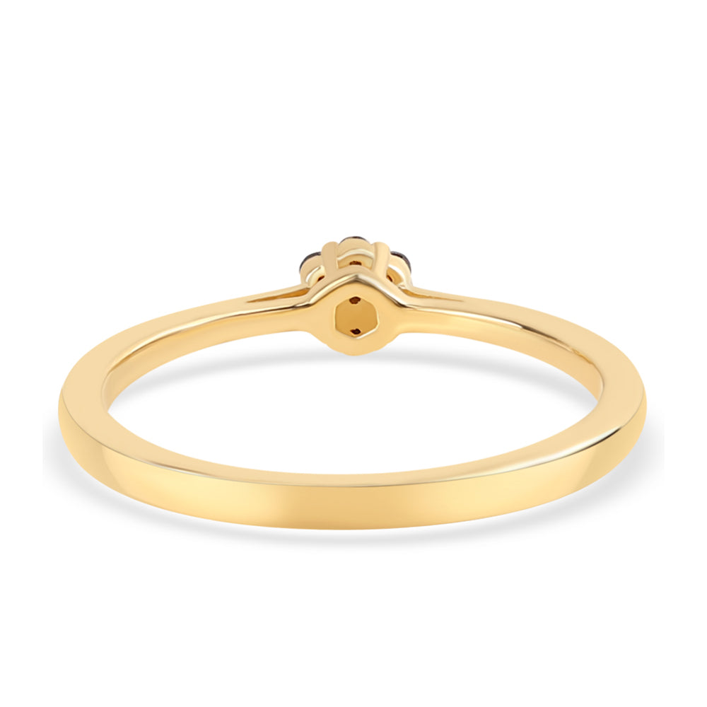 Inel din Argint 925 Placat cu Aur ( 1.7 grame ) cu Diamant Roșu 0.09 Carate 6 