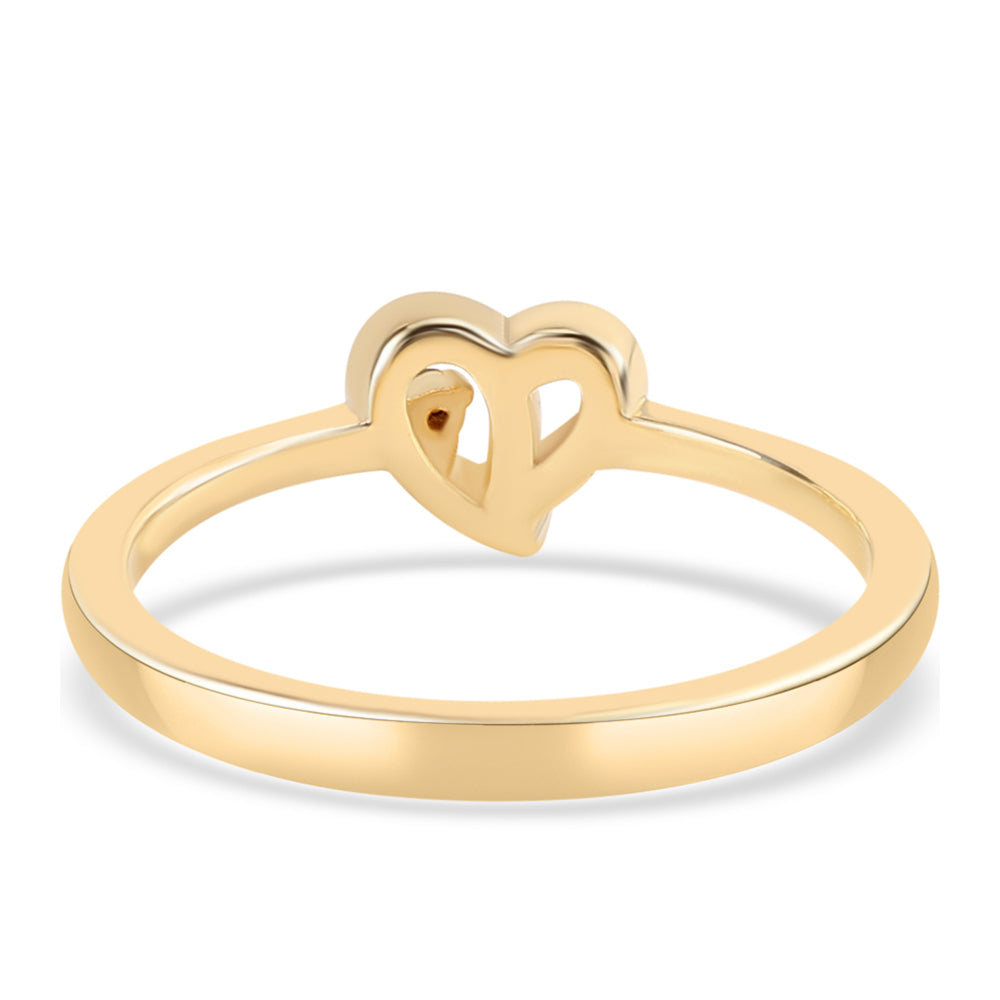 Inel din Argint 925 Placat cu Aur ( 2.33 grame ) cu Diamant Roșu și Diamant Alb 0.02 Carate