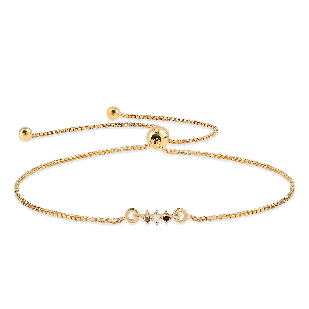 Brățară din Argint 925 Placat cu Aur ( 1.7 grame ) cu Diamant Roșu și Diamant Alb 0.04 Carate