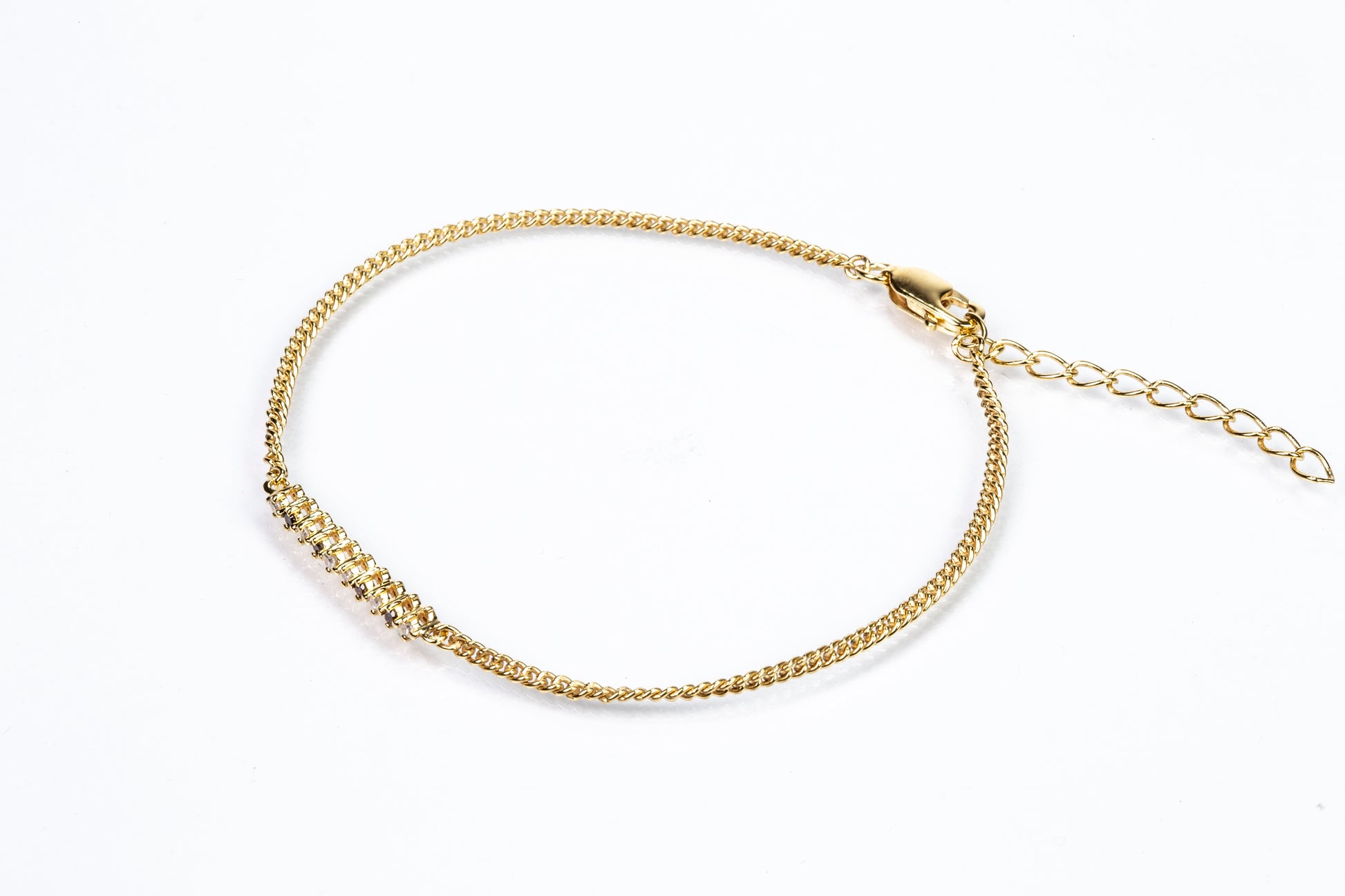 Brățară din Argint 925 Placat cu Aur ( 2.3 grame ) cu Diamant Roșu și Diamant Alb 0.13 Carate 4 