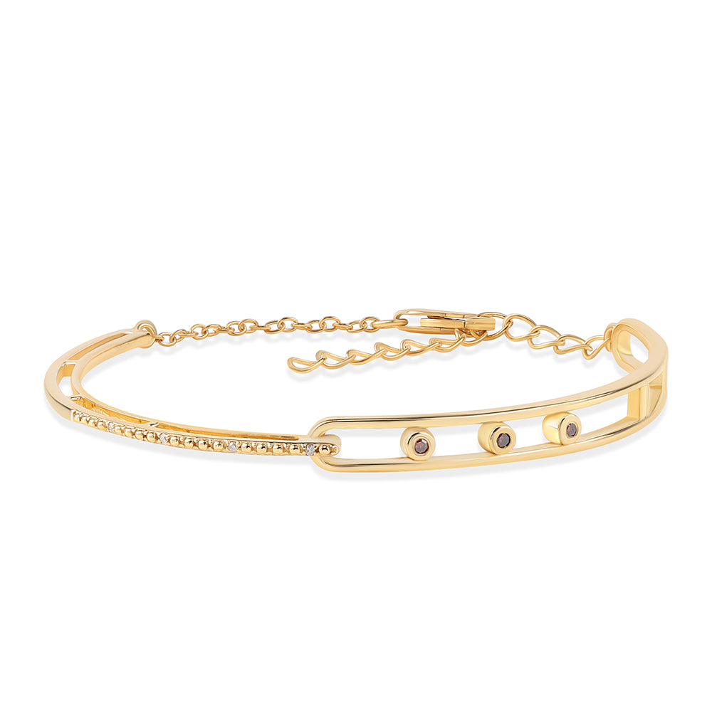 Brățară din Argint 925 Placat cu Aur ( 5.4 grame ) cu Diamant Roșu și Diamant Alb 0.04 Carate 1 