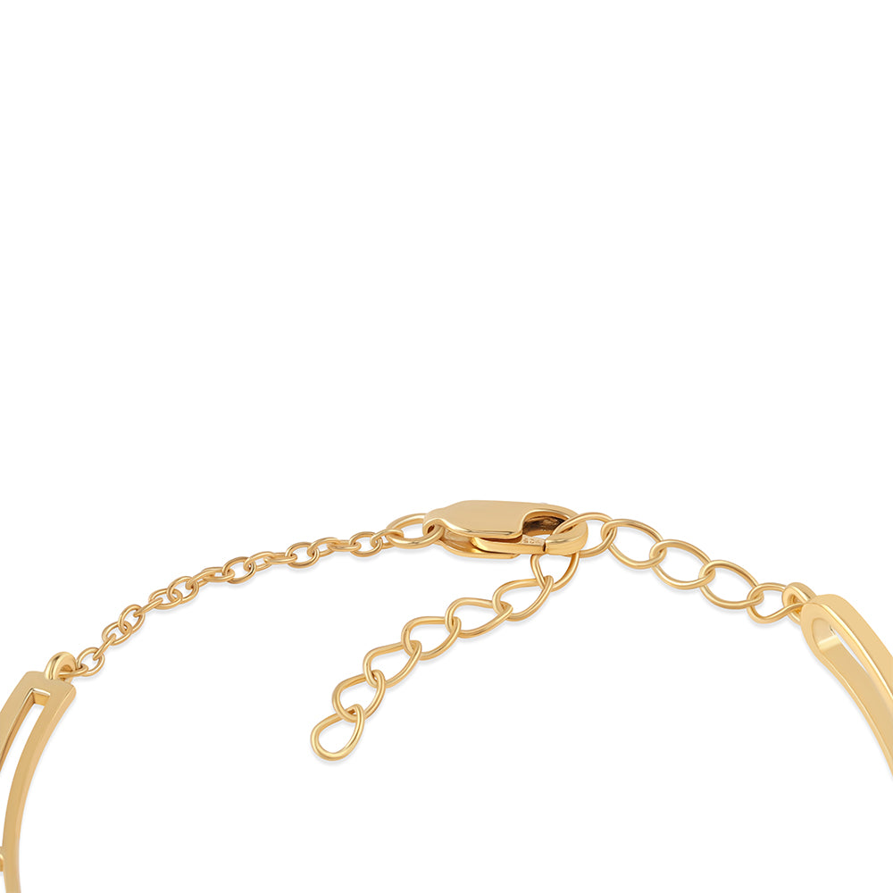 Brățară din Argint 925 Placat cu Aur ( 5.4 grame ) cu Diamant Roșu și Diamant Alb 0.04 Carate 6 