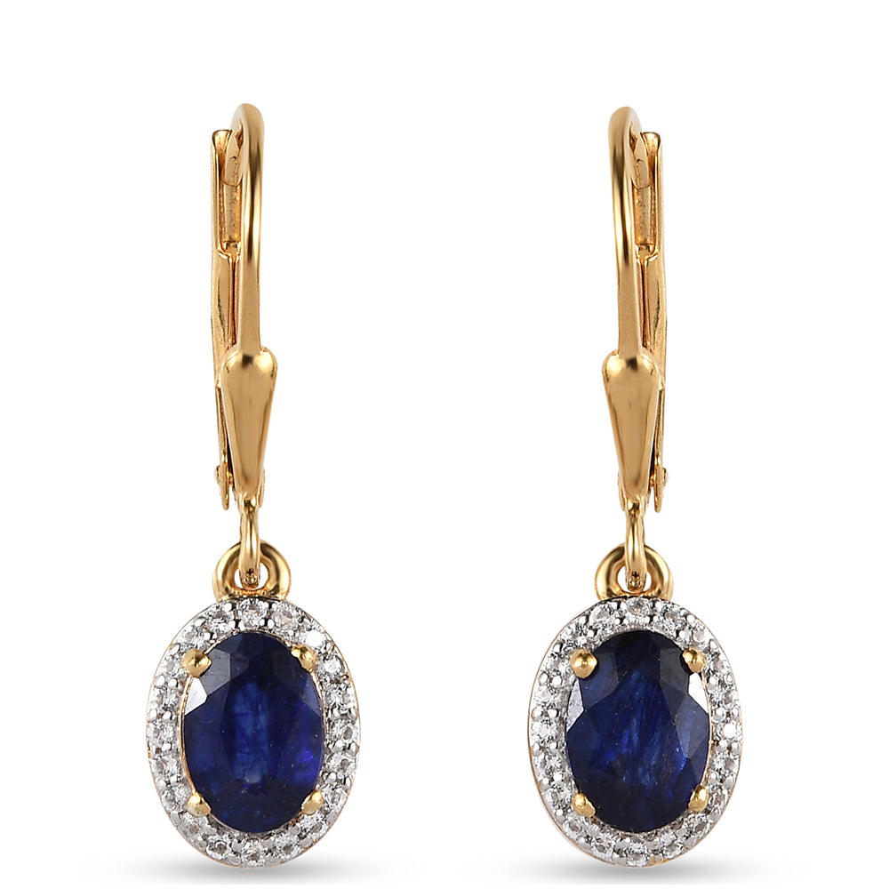 Set din Argint 925 Placat cu Aur ( 6.09 grame ) cu Rubin Thailandez și Smarald Brazilian 6.75 Carate ( Cercei ) 6 