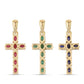 Cruce Set din Argint 925 Placat cu Aur ( 4.28 grame ) cu Rubin Thailandez și Smarald Brazilian 4.55 Carate ( Pandantiv )