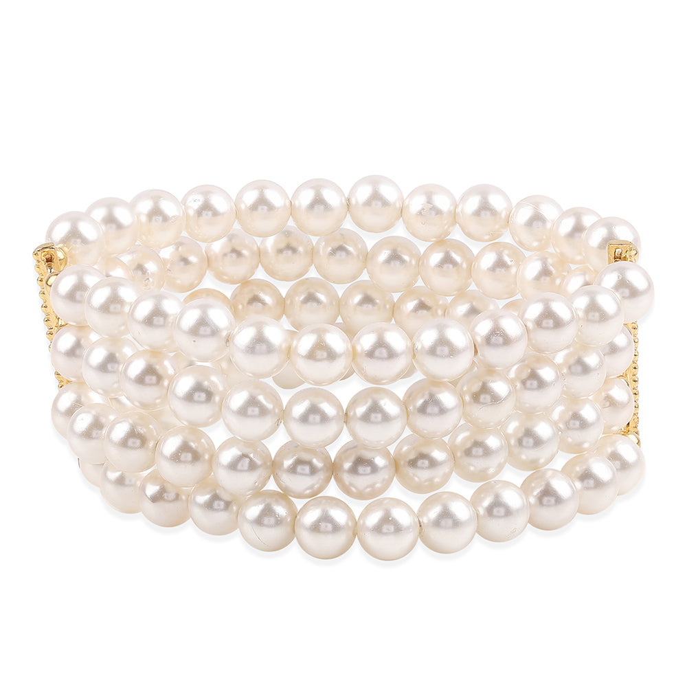 Brățară din Argint 925 Placat cu Aur ( 4.31 grame ) cu Perlă de Apă Dulce Albă 150.41 Carate 1 