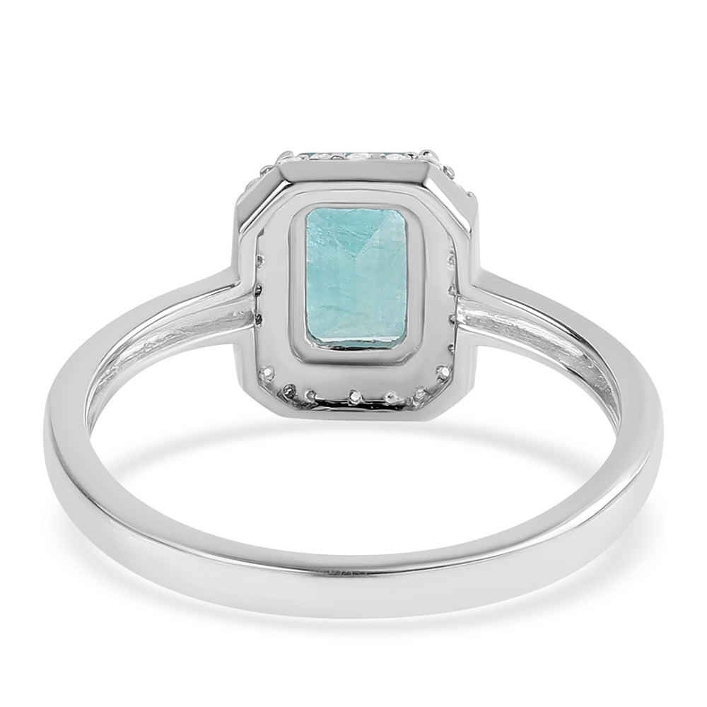 Inel din Argint 925 ( 1.9 grame ) cu Grandidierit și Topaz Alb 1.56 Carate 3 