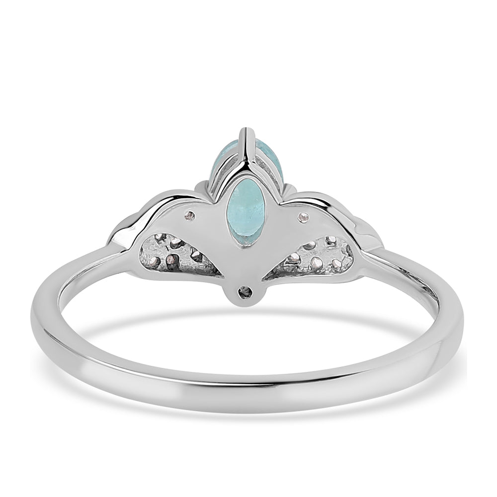 Inel din Argint 925 ( 1.95 grame ) cu Grandidierit și Topaz Alb 0.79 Carate 2 