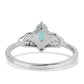 Inel din Argint 925 ( 1.95 grame ) cu Grandidierit și Topaz Alb 0.79 Carate
