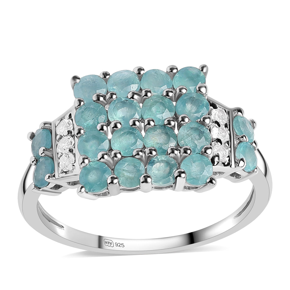 Inel din Argint 925 ( 2.31 grame ) cu Grandidierit și Topaz Alb 1.56 Carate