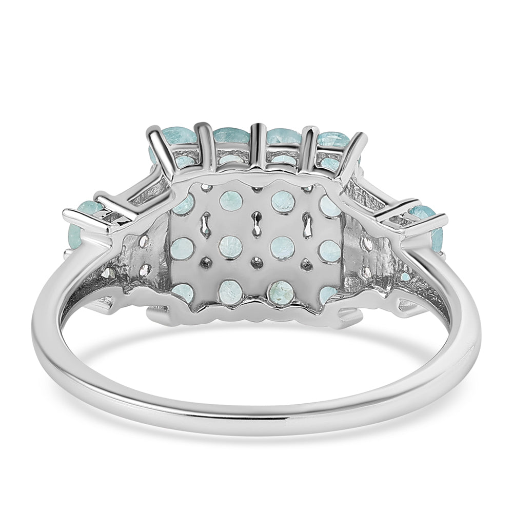 Inel din Argint 925 ( 2.31 grame ) cu Grandidierit și Topaz Alb 1.56 Carate 3 