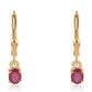 Cercei din Argint 925 Placat cu Aur ( 1.21 grame ) cu Rubin Mozambic 0.93 Carate