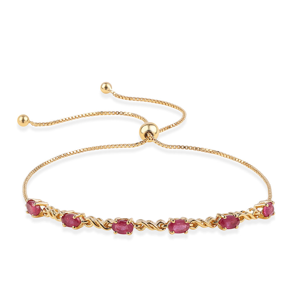 Brățară din Argint 925 Placat cu Aur ( 3.71 grame ) cu Rubin Mozambic 1.74 Carate