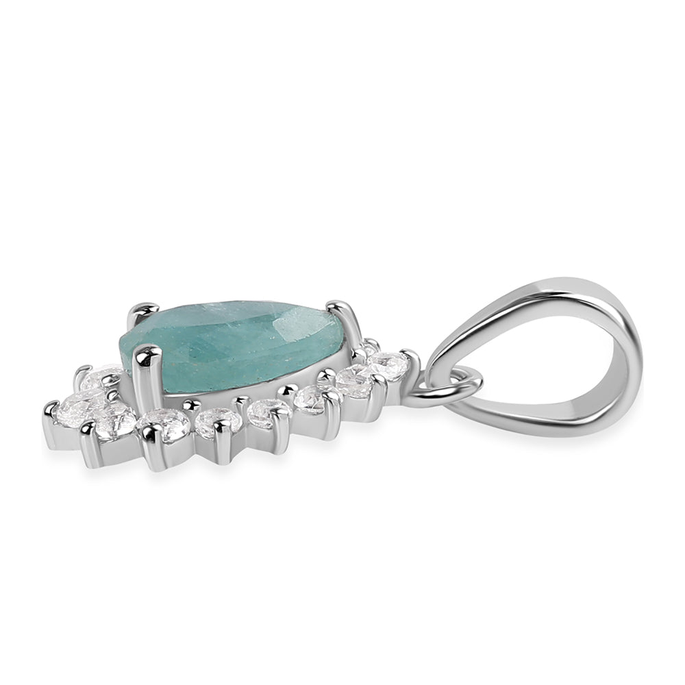 Pandantiv din Argint 925 ( 0.72 grame ) cu Grandidierit și Topaz Alb 1.16 Carate 2 