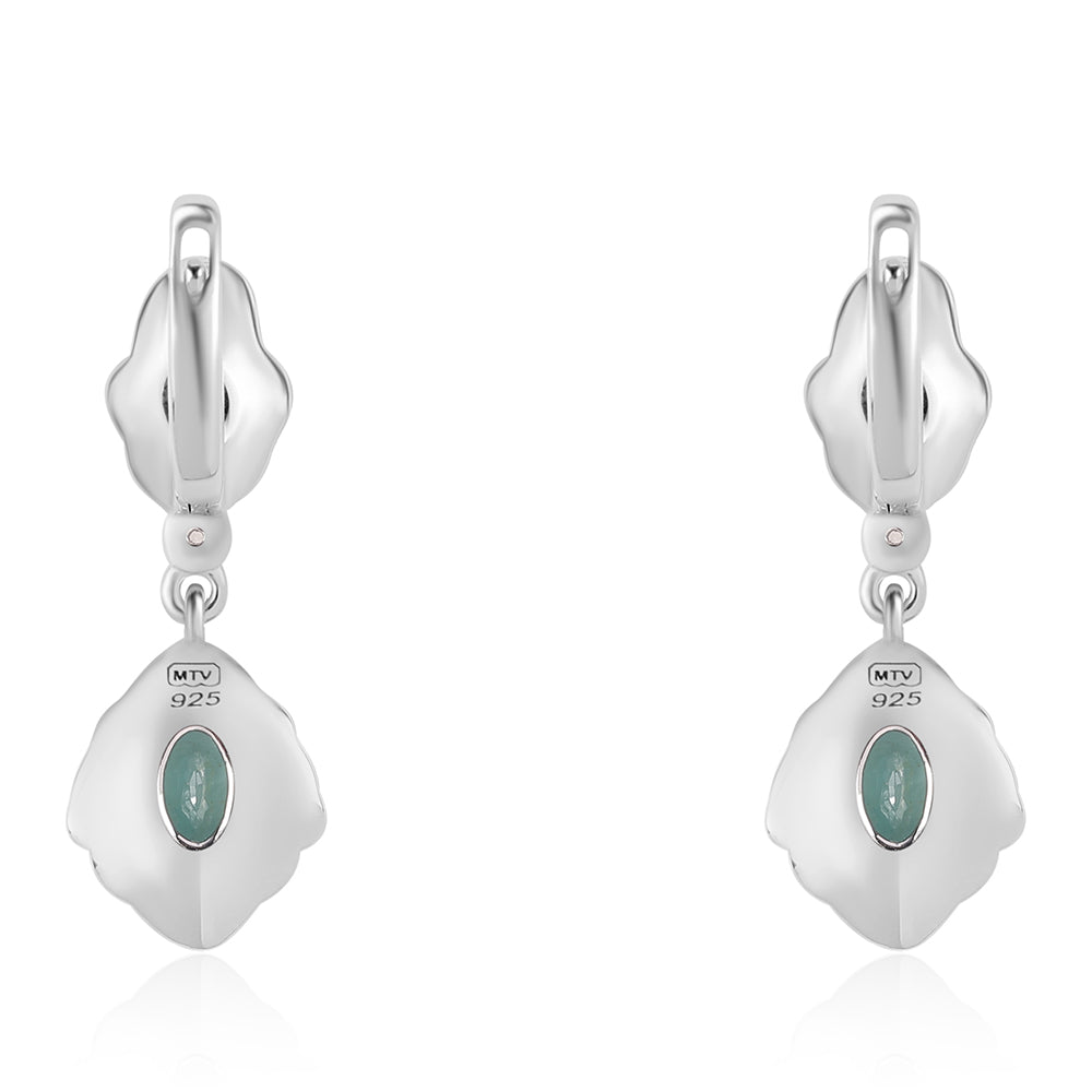 Cercei din Argint 925 ( 3.91 grame ) cu Grandidierit și Topaz Alb 1.33 Carate