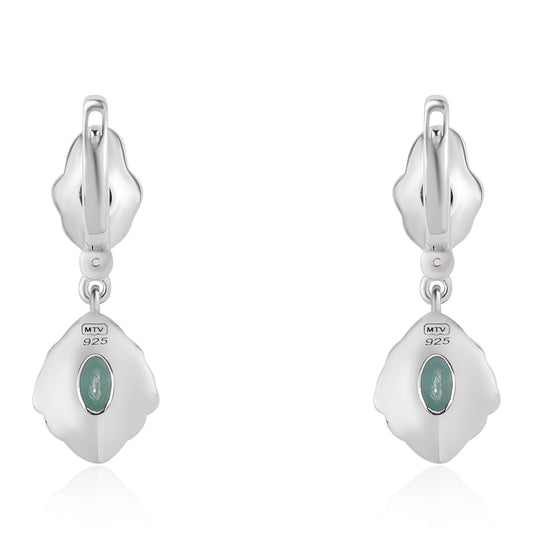 Cercei din Argint 925 ( 3.91 grame ) cu Grandidierit și Topaz Alb 1.33 Carate