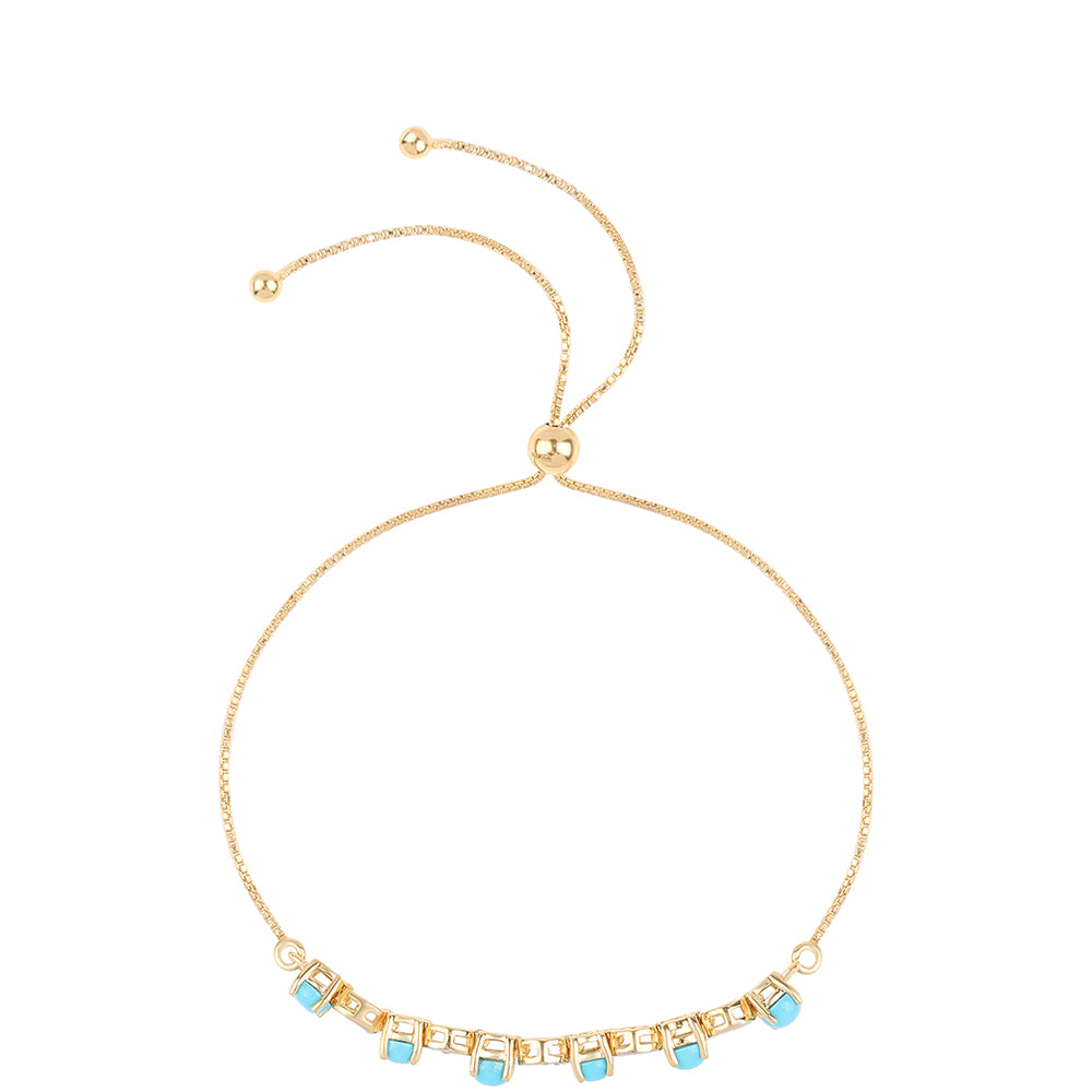 Brățară din Argint 925 Placat cu Aur ( 3.8 grame ) cu Turcoaz ”Frumoasa Adormită” și Topaz Alb 2.3 Carate 2 