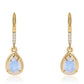 Cercei din Argint 925 Placat cu Aur ( 2.08 grame ) cu Piatra Lunii Curcubeu Clasa ”AA” și Topaz Alb 2.8 Carate