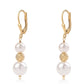 Cercei din Argint 925 Placat cu Aur ( 1.42 grame ) cu Perlă de Apă Dulce Albă 11.04 Carate