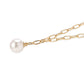 Colier din Argint 925 Placat cu Aur ( 6.07 grame ) cu Perlă de Apă Dulce Albă 7.09 Carate
